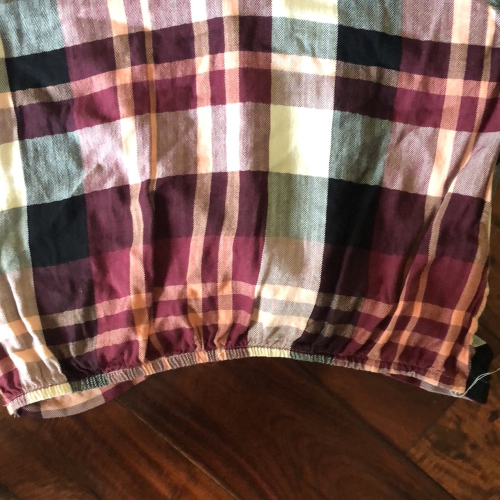 Belle du jour | Plaid front knot long sleeved button up shirt - Picture 10 of 12